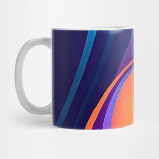 Blue and Orange Wavy Stripes Mug